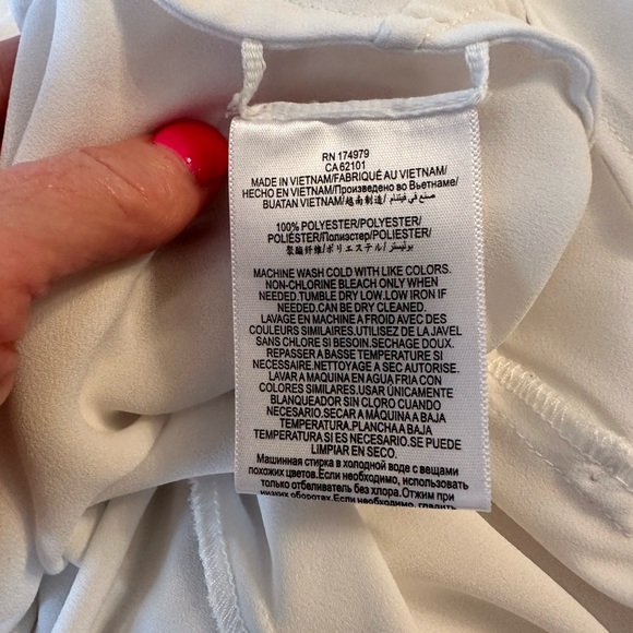 BCBG Jaklyn Draped Blouse in Alabaster - Size M - Picture 9 of 11